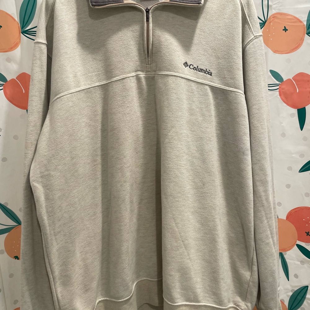 Columbia Men's Light Gray Zip-Up Sweater